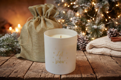 Weihnachts-Duftkerze „Let it snow“ – Warm Woods & Cashmere